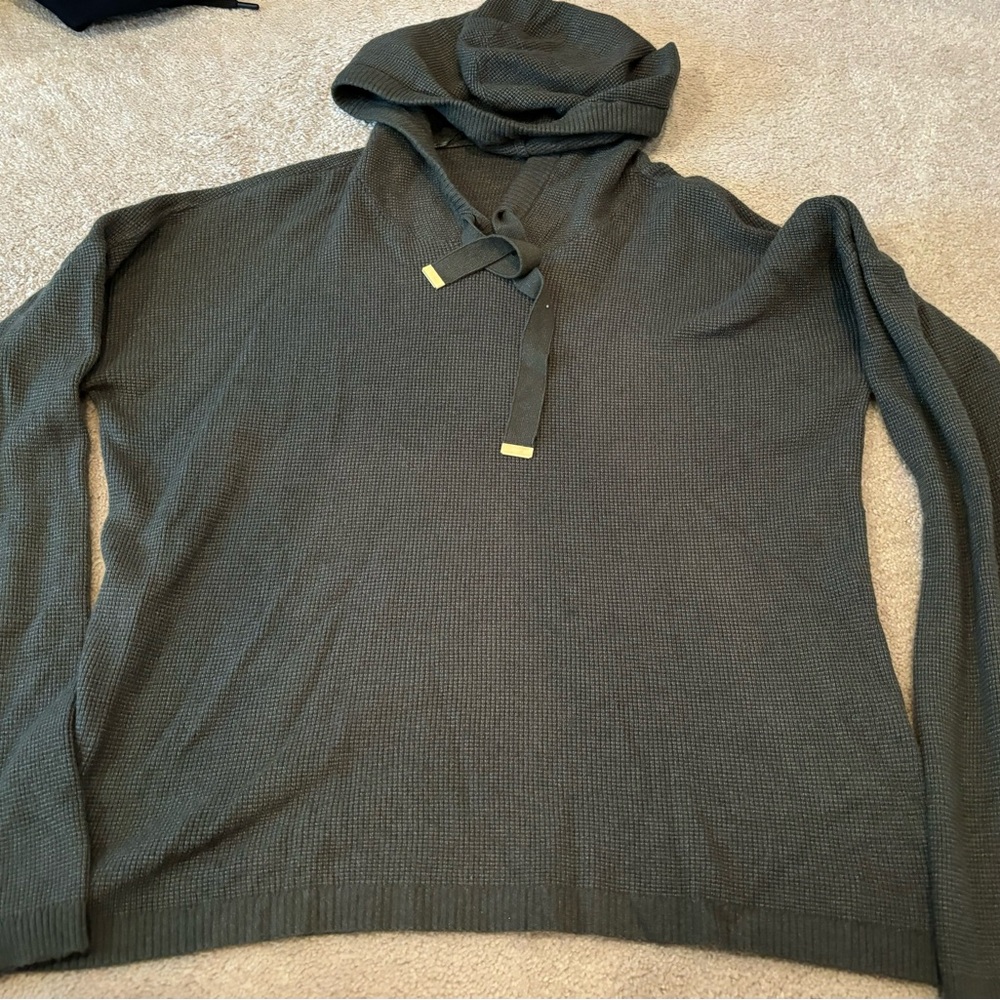 Women's Hooded Knit Pullover Sweater - Olive